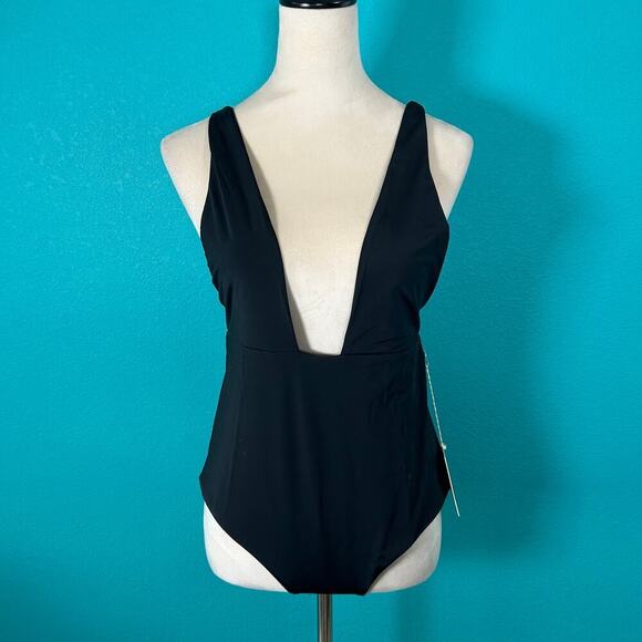 NWT Mara Hoffman Audrey One Piece Deep Cut Swimsuit Swim Surf Paddle Size L - Picture 3 of 6